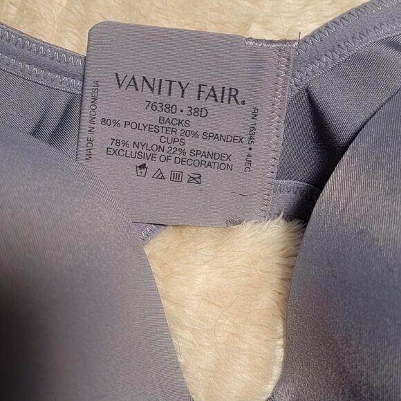 Vanity Fair Underwire Bra Size 38D - Picture 3 of 4